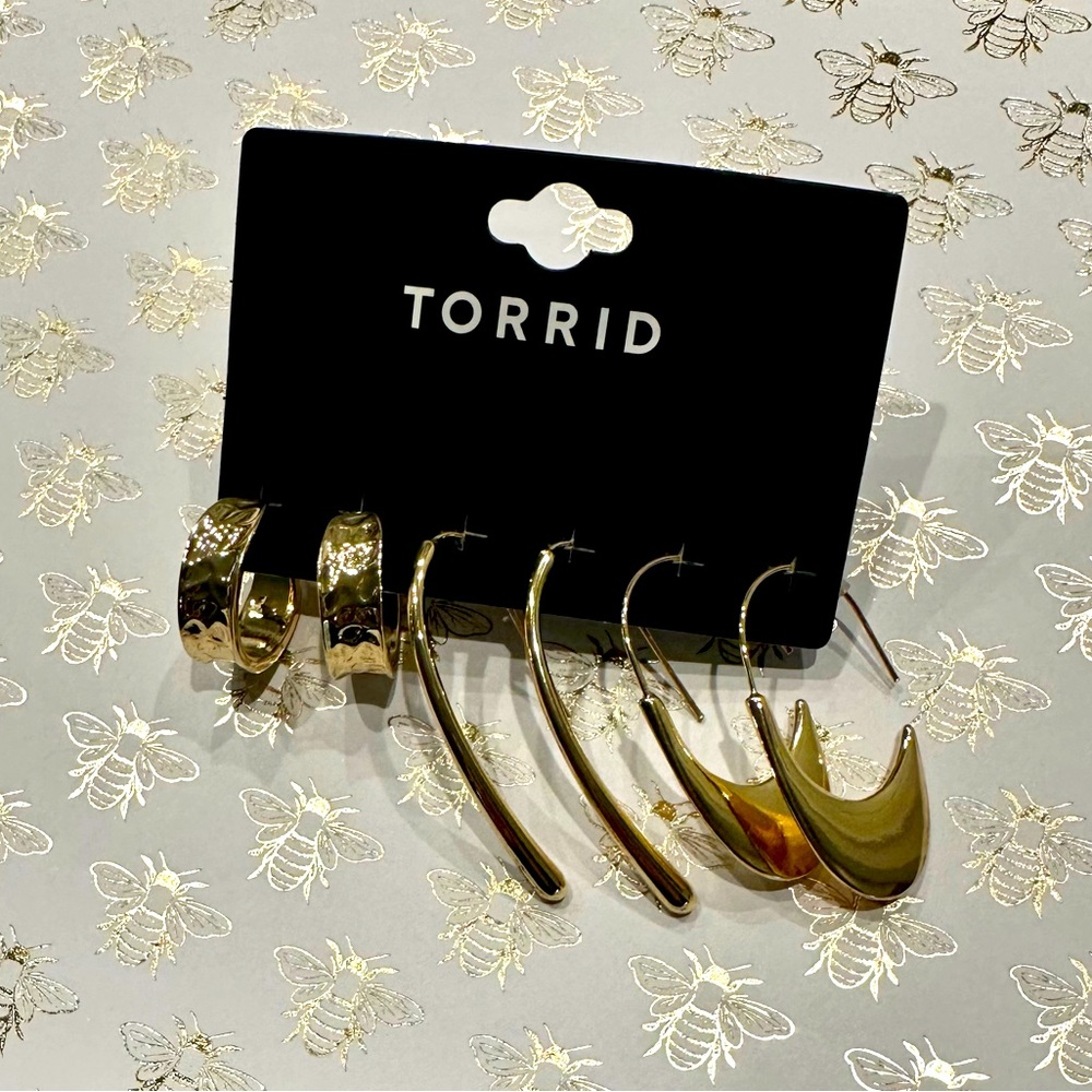 NWT Gold Hoop Earring Set- Torrid